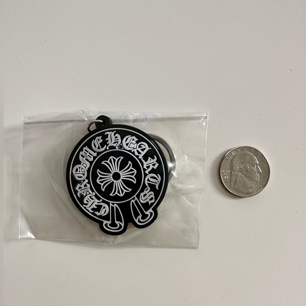 Chrome Hearts Black Classic Logo Rings Key Chain Keychain
